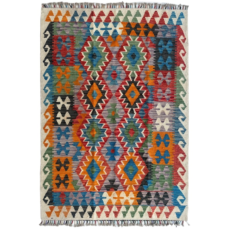 Afghani Chobi Kilim Rug 4 x 6