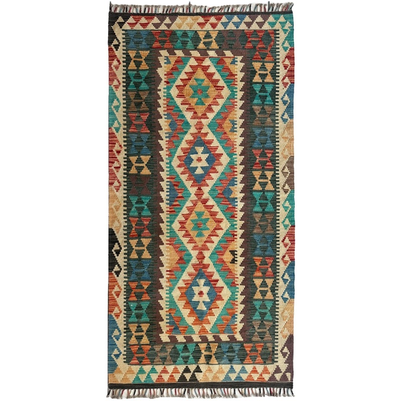 Afghani Chobi Kilim Wide Runner Rug 36 x 7