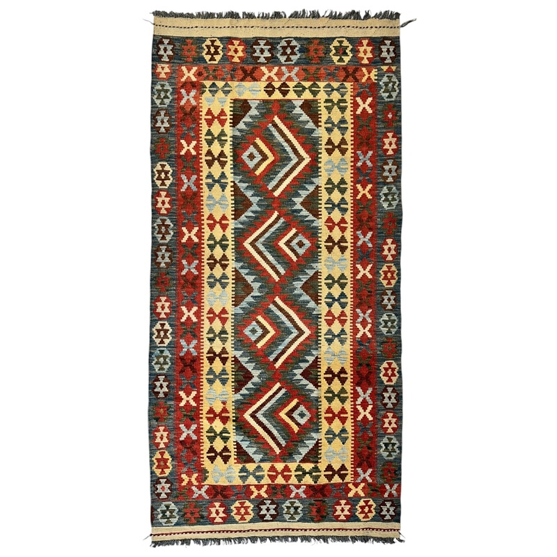 Afghani Maimana Kilim Wide Runner Rug 33 x 68