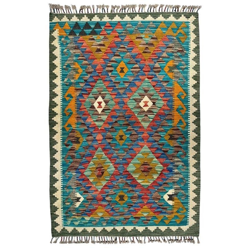 Afghani Maimana Wool Kilim Rug – 3’4″ x 5′