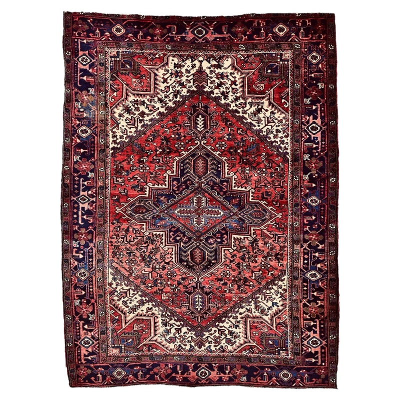 Exquisite 1960’s Persian Heriz Wool Area Rug 7 x 98