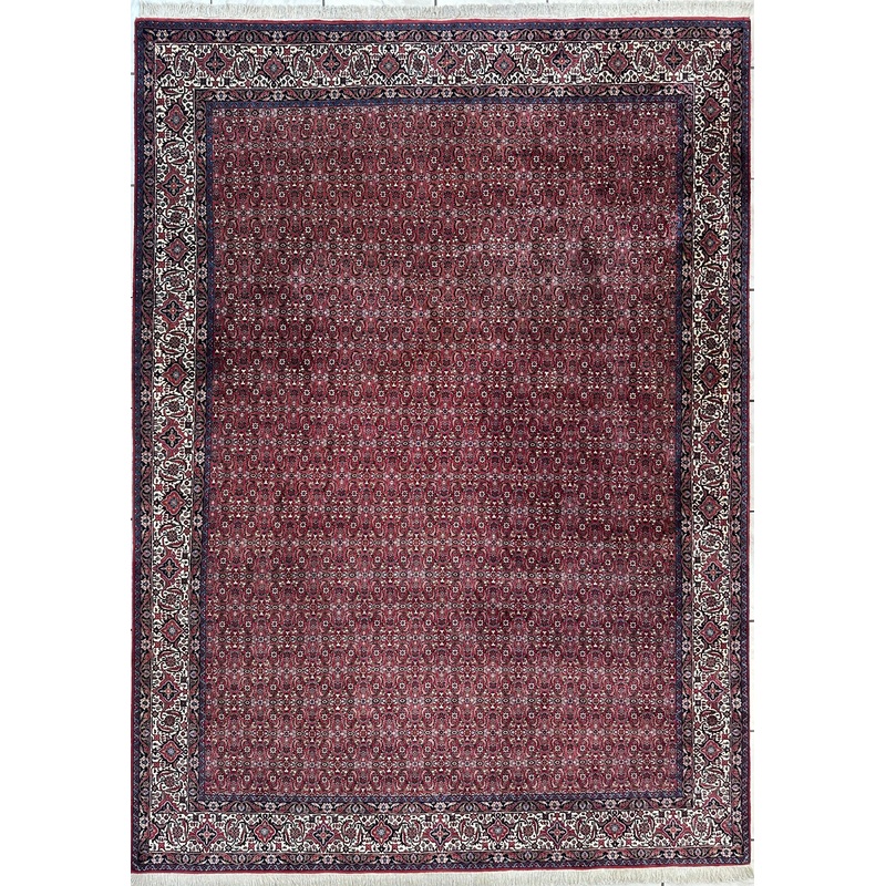Fine 1980s Hand-Knotted Persian Bidjar Wool Rug  8’4″ x 11’8″