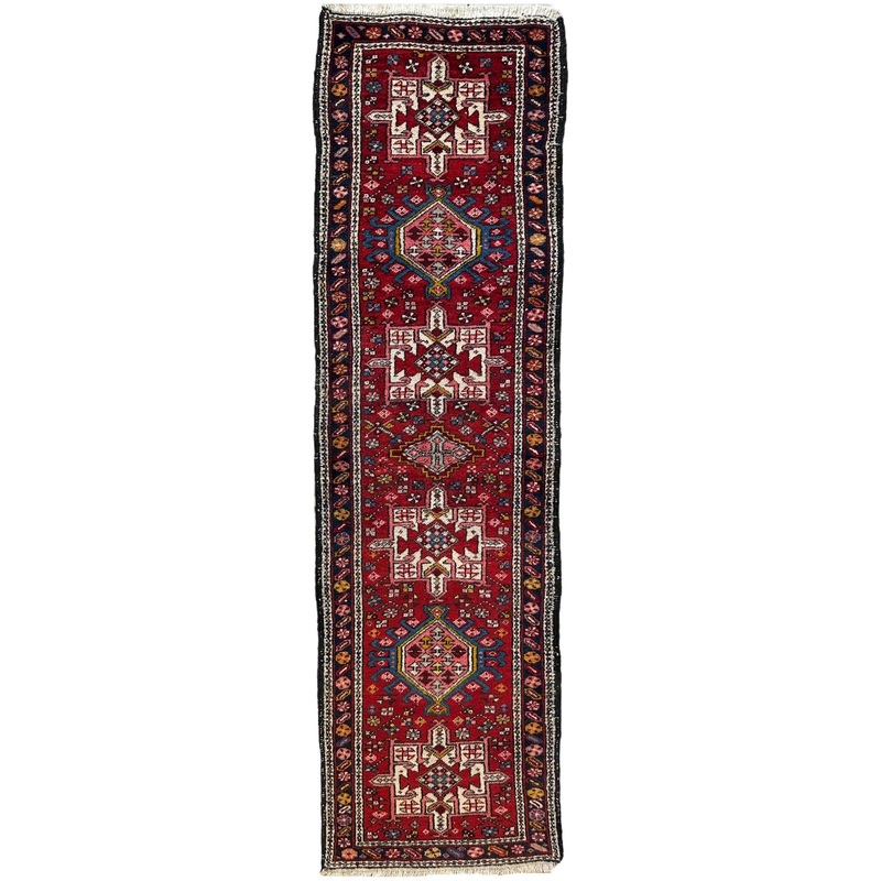 Fine Vintage Persian Heriz Karaja Oriental Runner Rug 2’4″ x 7’7″