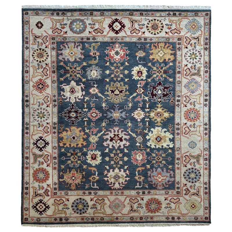 Hand Knotted Oushak Traditional Wool Rug, Living Room Rug 8 x 10