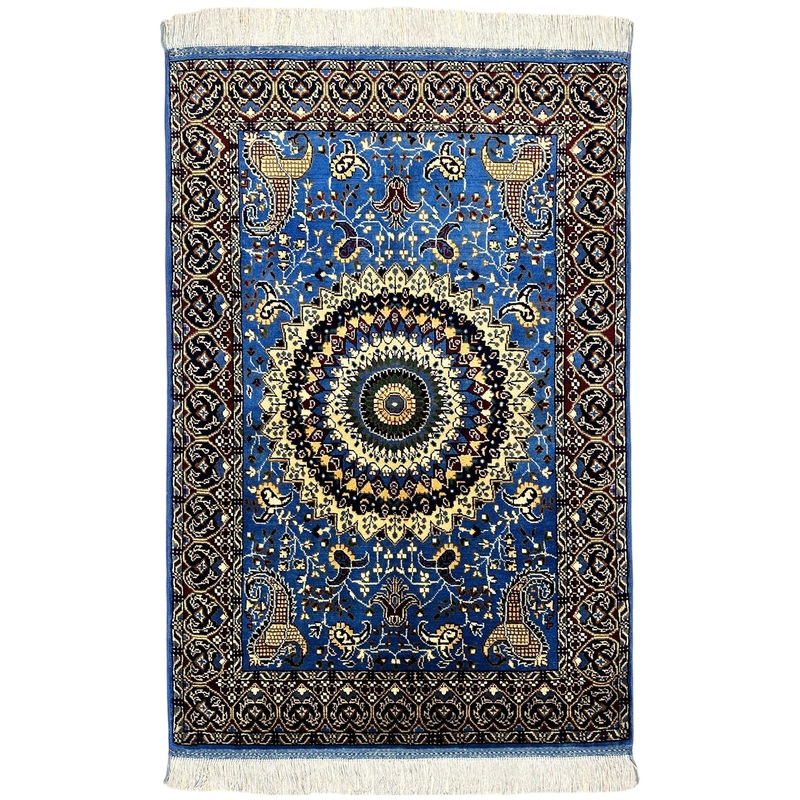 Hand-Knotted Parak Rug  Sky Blue, 40 x 60 | Afghan Wool Rug