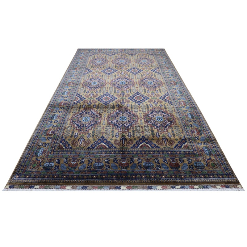 Hand-Knotted Zerkhaki Afghan Wool Area Rug  6’7″ x 9’7″ | Rich Brown Tones, Durable Craftsmanship