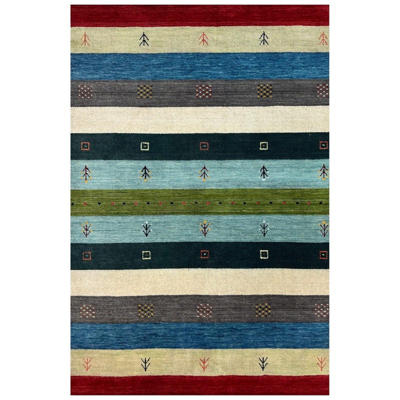 Hand-loomed Indo-Gabbeh Rug 4 x 59