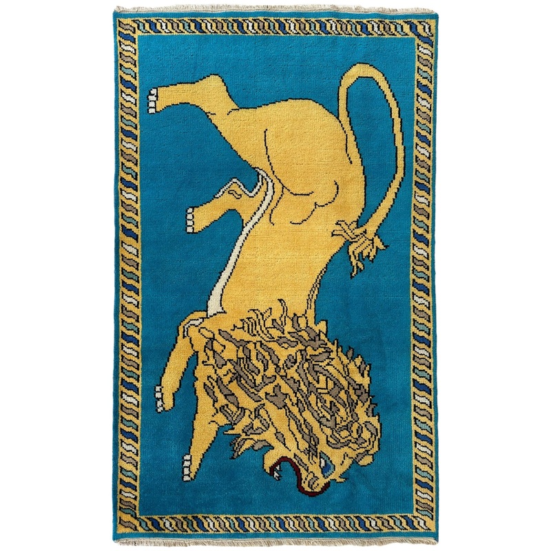 Handmade Pictorial (Lion) Rug 4 x 6