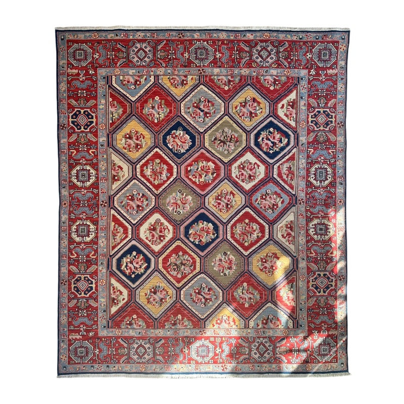 Handwoven Nourison Soumak SK43 Multicolor Area Rug  7’8″ x 9’11”  Professionally Cleaned