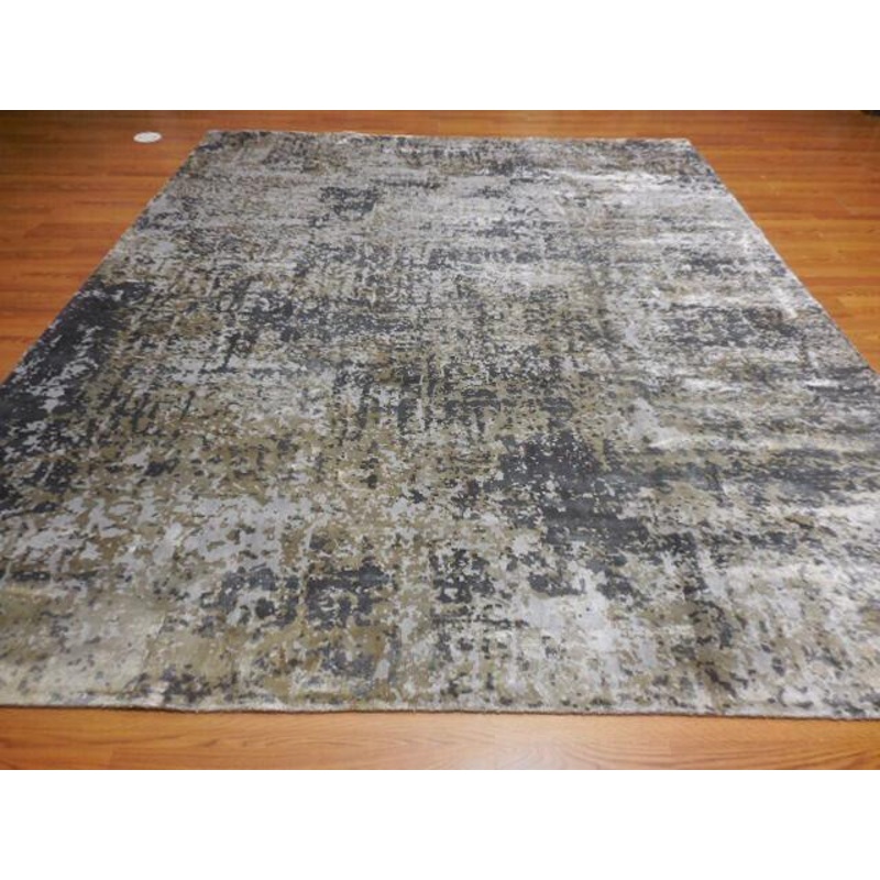 MODERN HAND MADE WOOL AND BAMBOO SILK AREA RUG 8’X10′