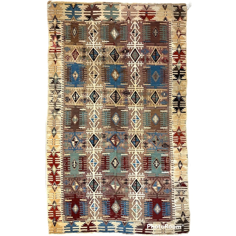 Reyhanli Anatolian 19th C Antique One Of A Kind Kilim Rug 5 x 83