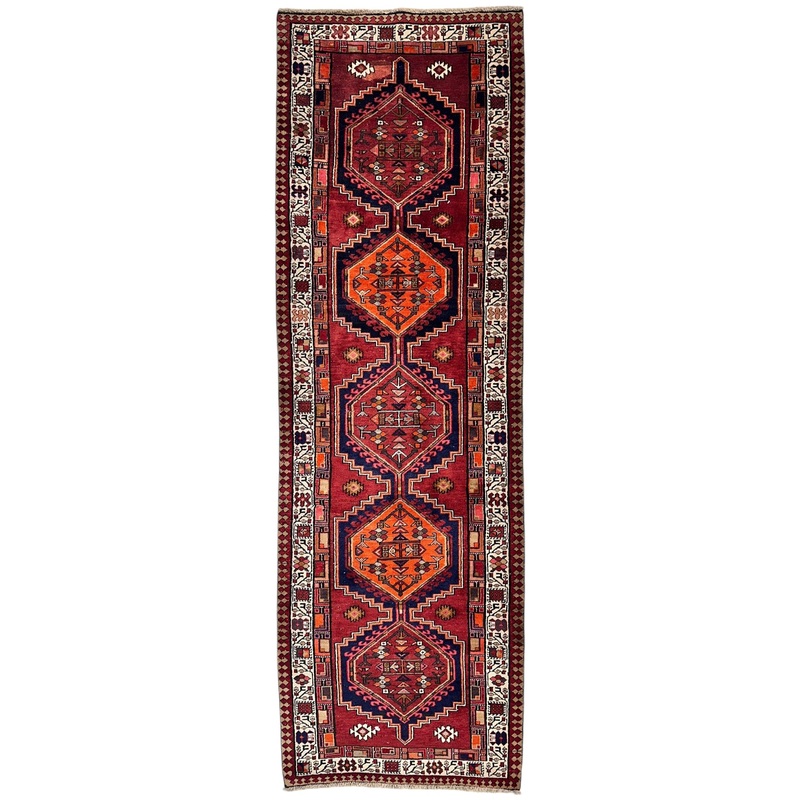 Vintage Persian Sarab Wool Runner Rug 34 x 107