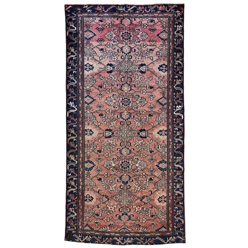4′ 4 x 9′ 3 Hand Knotted Ultra Vintage Persian Wool Runner Rug