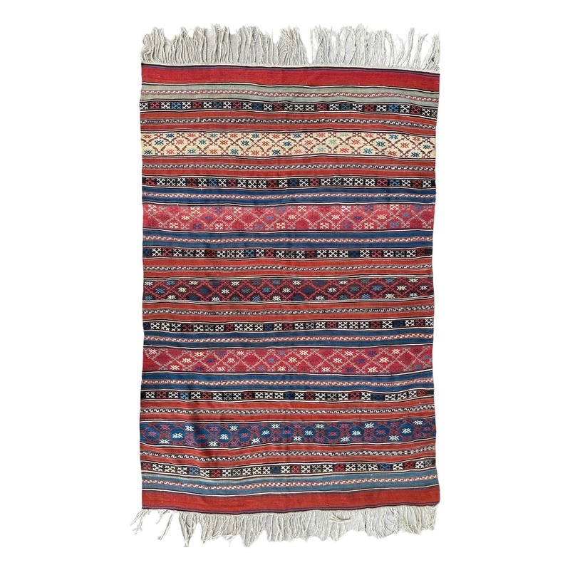 Antique Caucasian Shahsavan Soumak Rug 49 x 74
