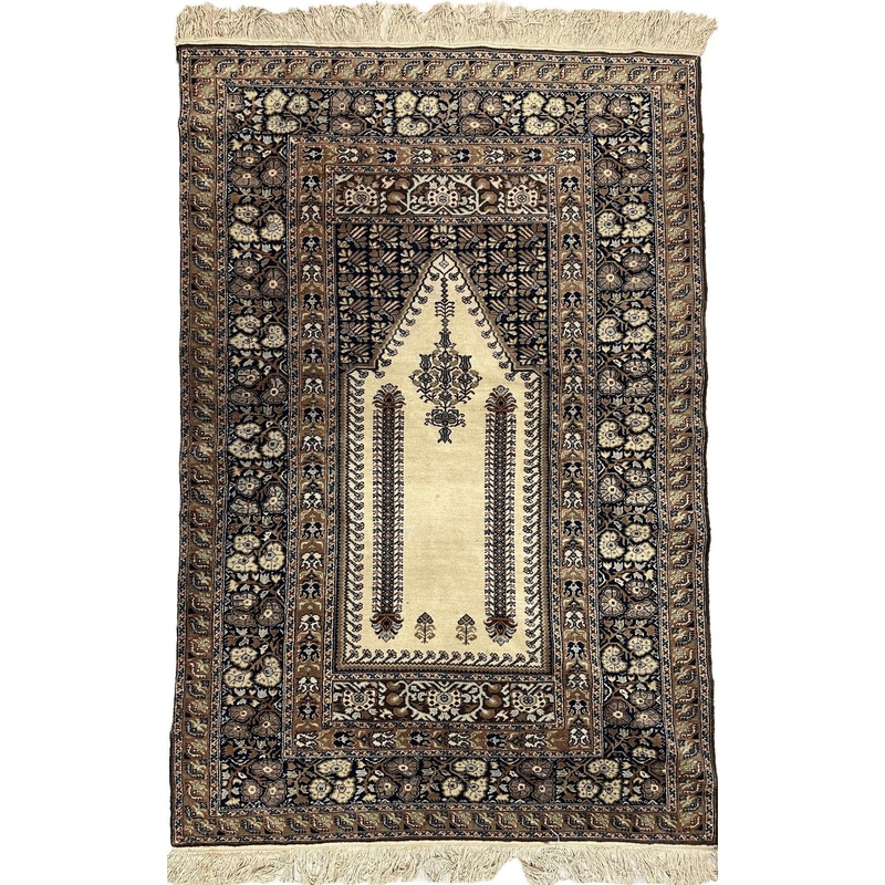 Antique Turkish Panderma Prayer Rug