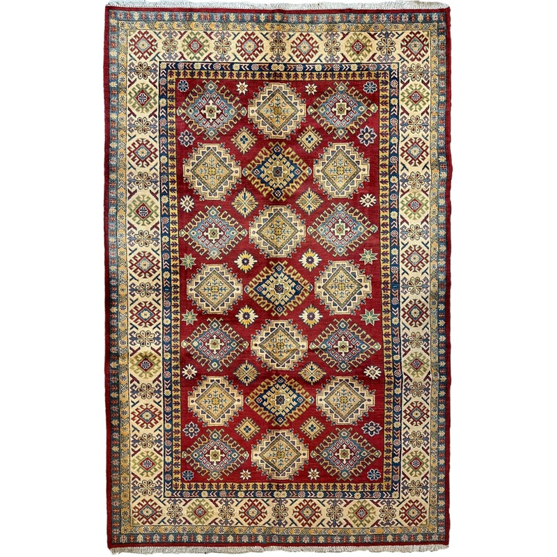 Fine Hand Knotted Afghani Kazak Rug 66 x 10