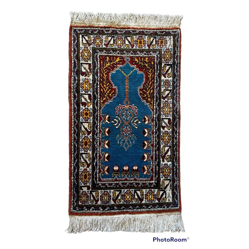 Turkish Kayseri Silk Prayer Rug 18 x 2