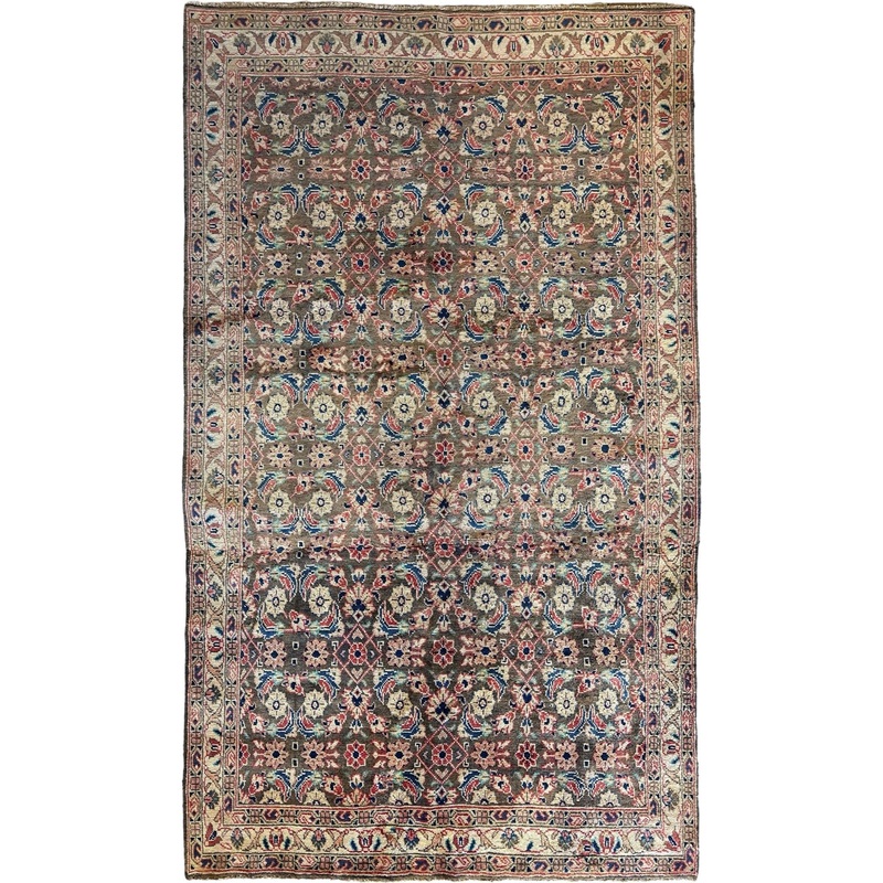 Vintage Hand-knotted Persian Bakhtiari Rug Circa 1940s Wool 68 x 99