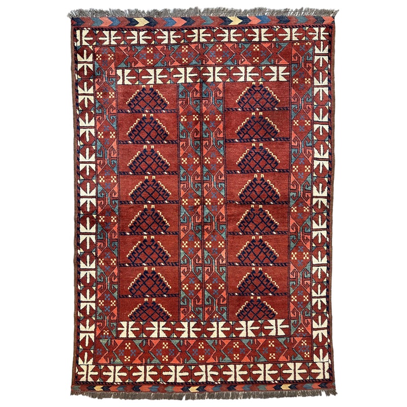 Gorgeous Vintage 1960s Turkoman Ersari  Rug 5 x 7