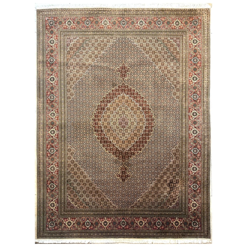 Persian Tabriz 50 Raj Mahi (Fish) Wool & Silk Rug 82 x 115