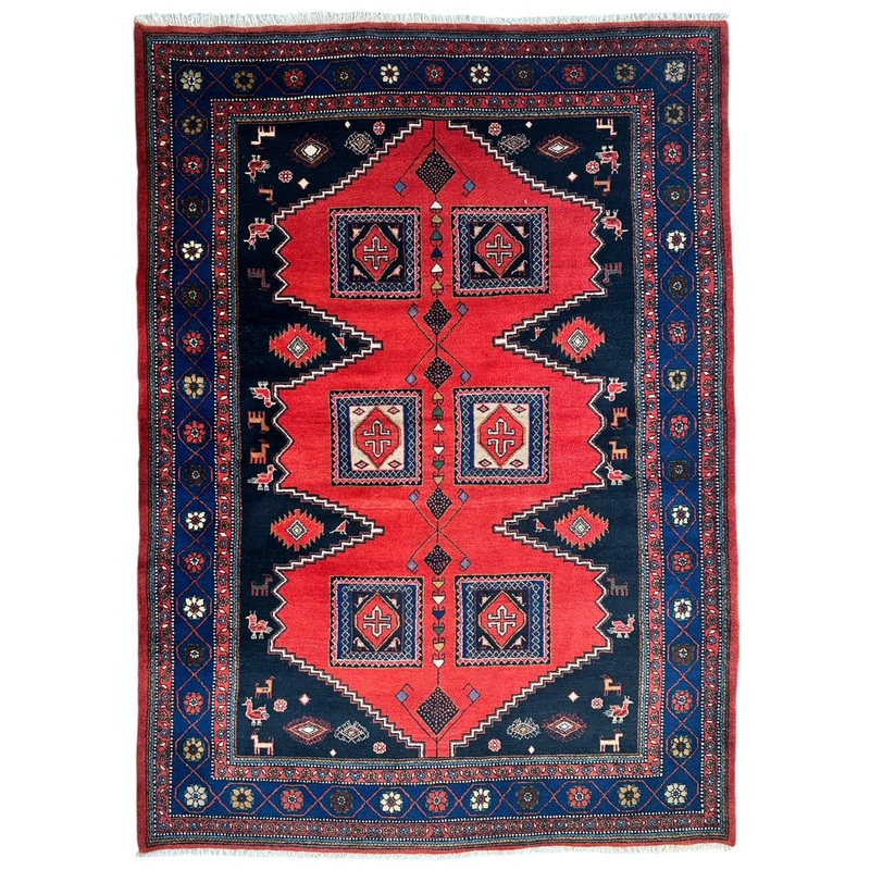 Vintage Hand-knotted Persian Wiss Wool Rug 84 x 1110