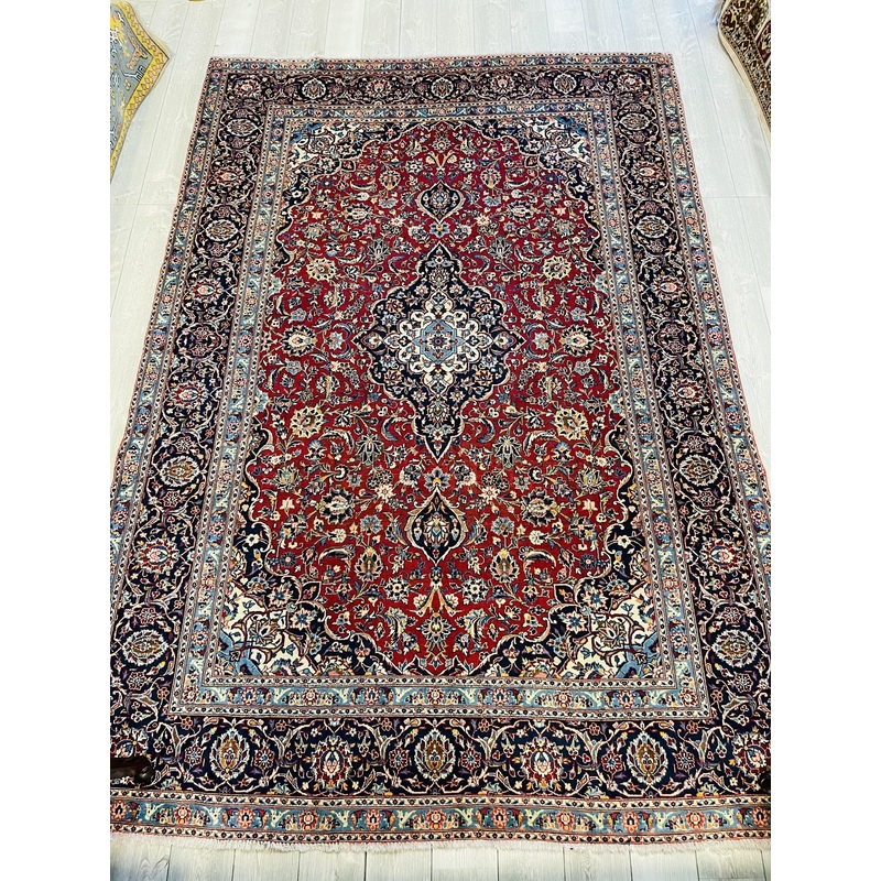 10×7 Incredible Antique Hand Knotted Vegetable Dye 200+Kpsi Kashan Oriental Rug