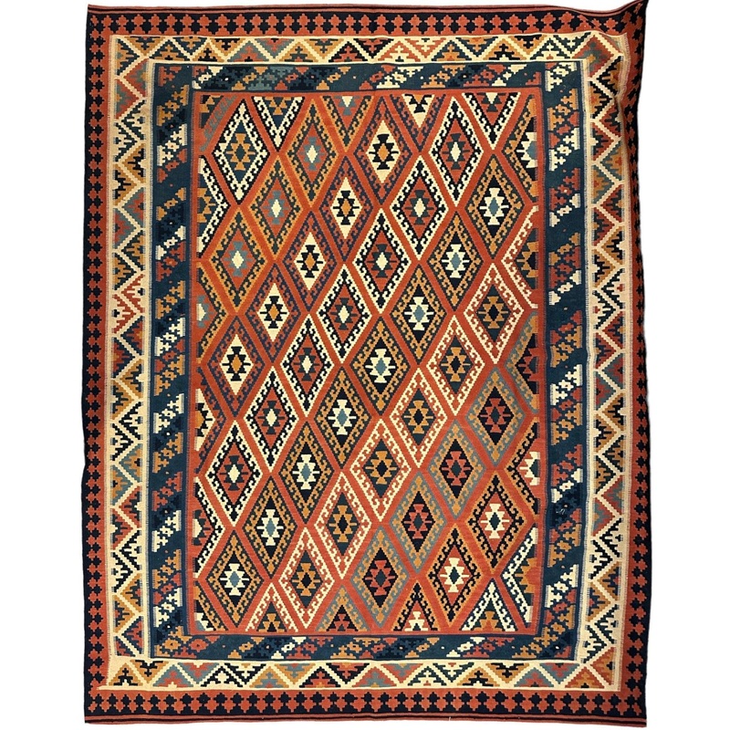 Antique Tribal Persian Qashqai Kilim Rug 86 x 106