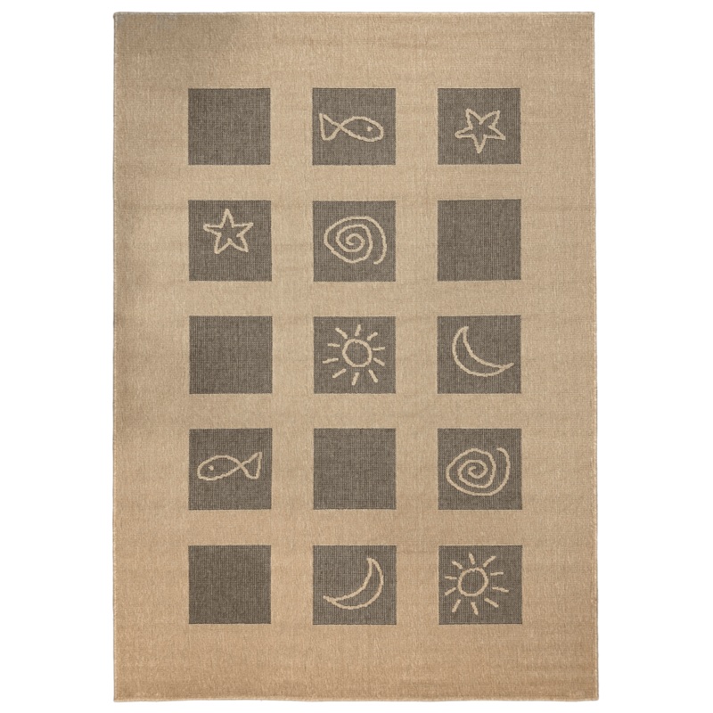 Contemporary Machine Made Geometric Rug – 53 x 77
