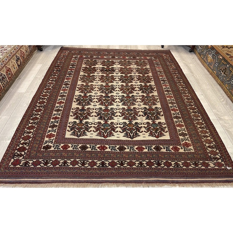 Hand-knotted Meshwani Pile+Kilim Rug 7X10