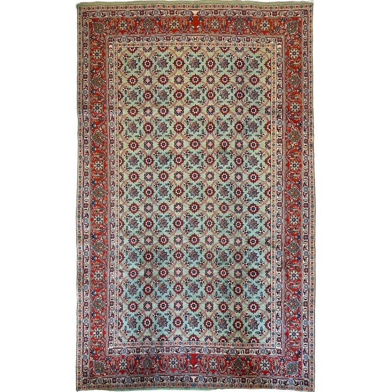 Hand-knotted Persian Veramin Wool & Silk Rug 7 x 10 ft