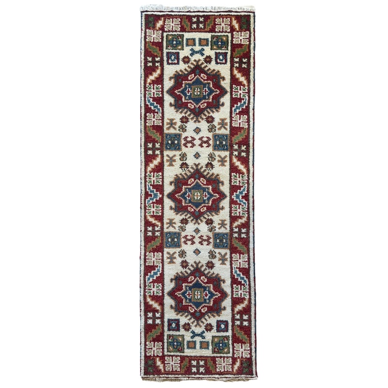 Handmade Indo-Kazak Runner Rug 22 x 610