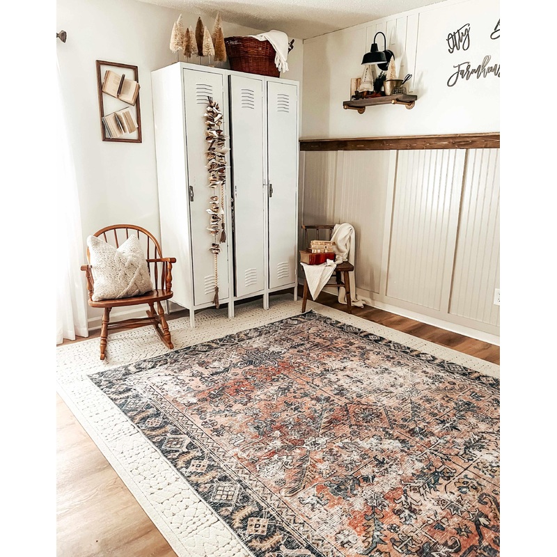 Peach Holi-2305 Washable Area Rug