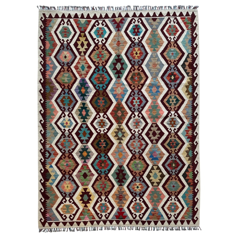 Afghani Maimana Kilim Wool Rug 57 x 75