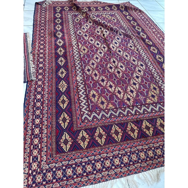 Hand-knotted Afghani Meshwani Wool Area Rug 7 x 10